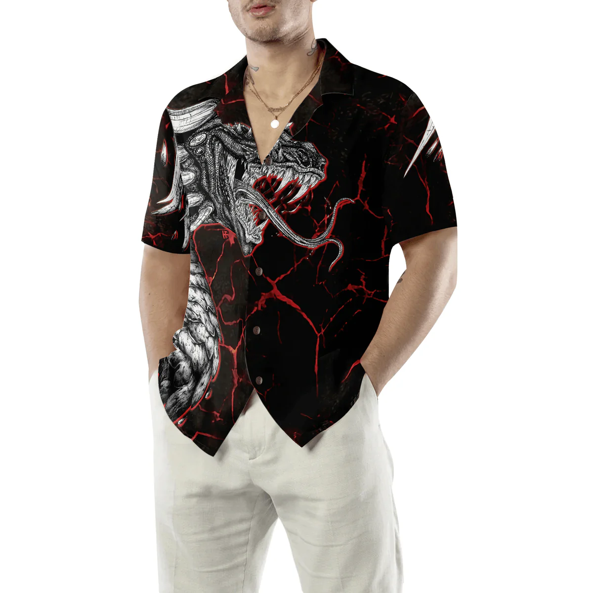 Dragon Hawaiian Shirt - Great Dragon Hawaiian Shirt - Perfect Gift For Husband, Boyfriend, Friend, Family - Image 5
