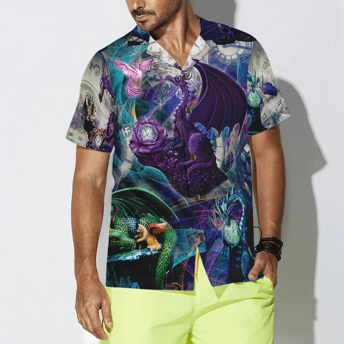 Dragon Hawaiian Shirt - Magic Fire Dragon Hawaiian Shirt - Perfect Gift For Husband, Boyfriend, Friend, Family - Image 4