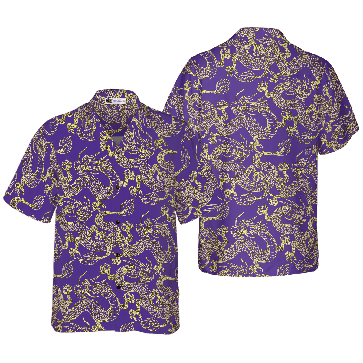 Dragon Hawaiian Shirt - Purple And Gold Edition Oriental Dragon Hawaiian Shirt - Perfect Gift For Husband, Boyfriend, Friend, Family