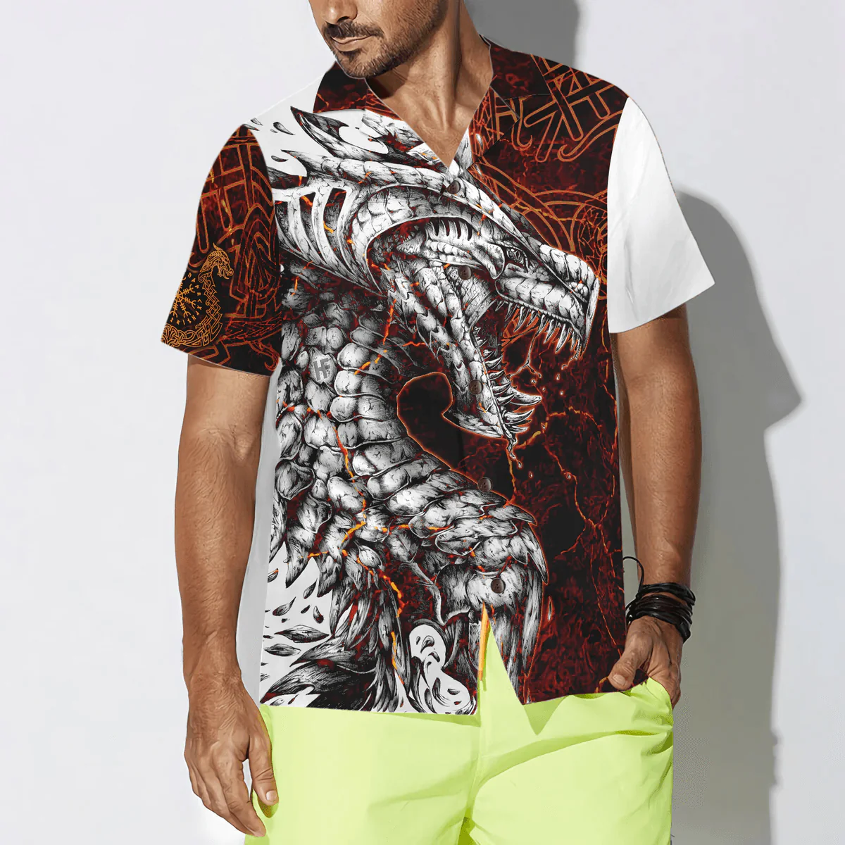 Dragon Hawaiian Shirt - Tattoo Dragon Hawaiian Shirt - Perfect Gift For Husband, Boyfriend, Friend, Family - Image 4