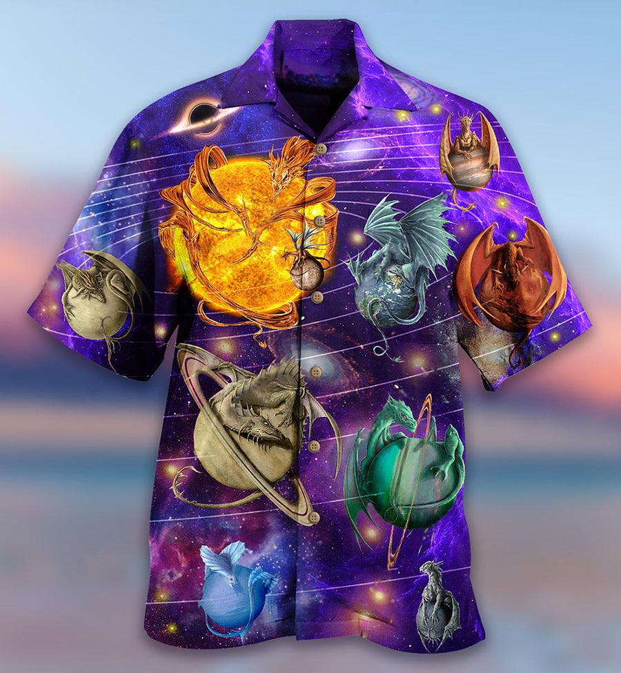 Dragon Planet Aloha Hawaiian Shirt For Summer, Dragon Love Life In To The Galaxy Hawaiian Shirts Outfit For Men Women, Dragon Lovers