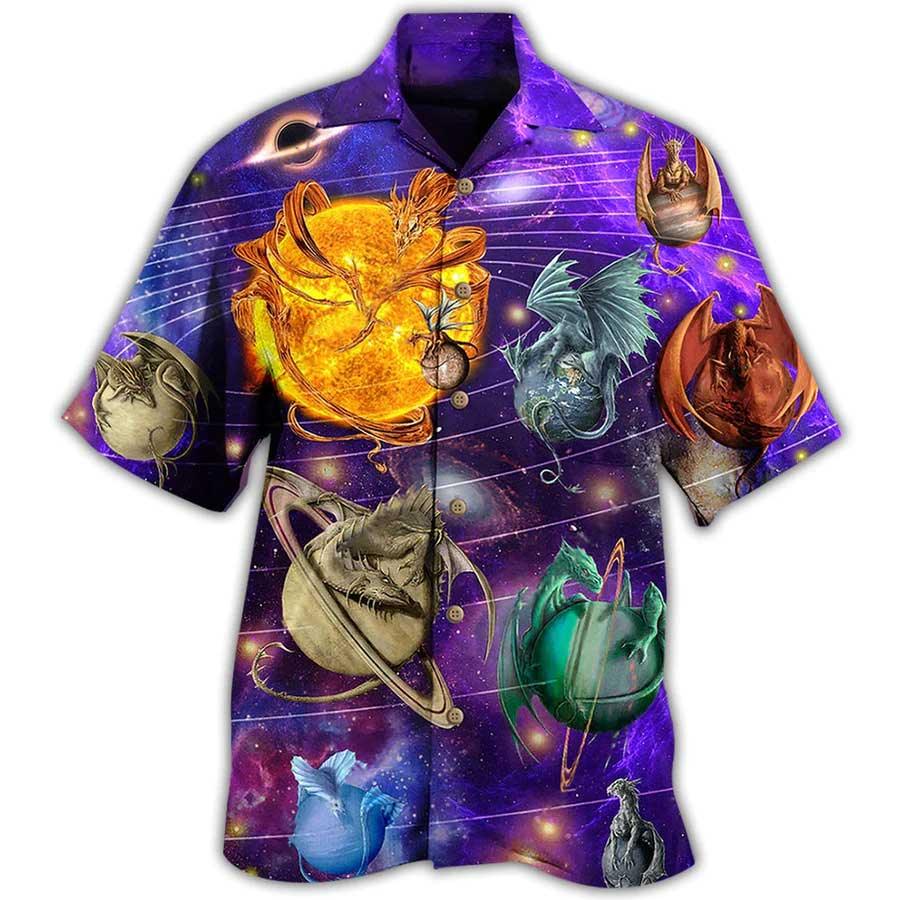 Dragon Planet Aloha Hawaiian Shirt For Summer, Dragon Love Life In To The Galaxy Hawaiian Shirts Outfit For Men Women, Dragon Lovers - Image 3