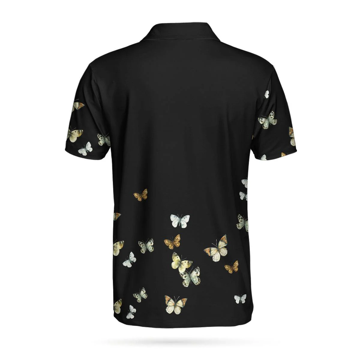 Dream Catcher Skull Deer Butterfly Short Sleeve Polo Shirt, Black Dreamcatcher Shirt For Men, Polo Shirt Gift For Men - Image 2