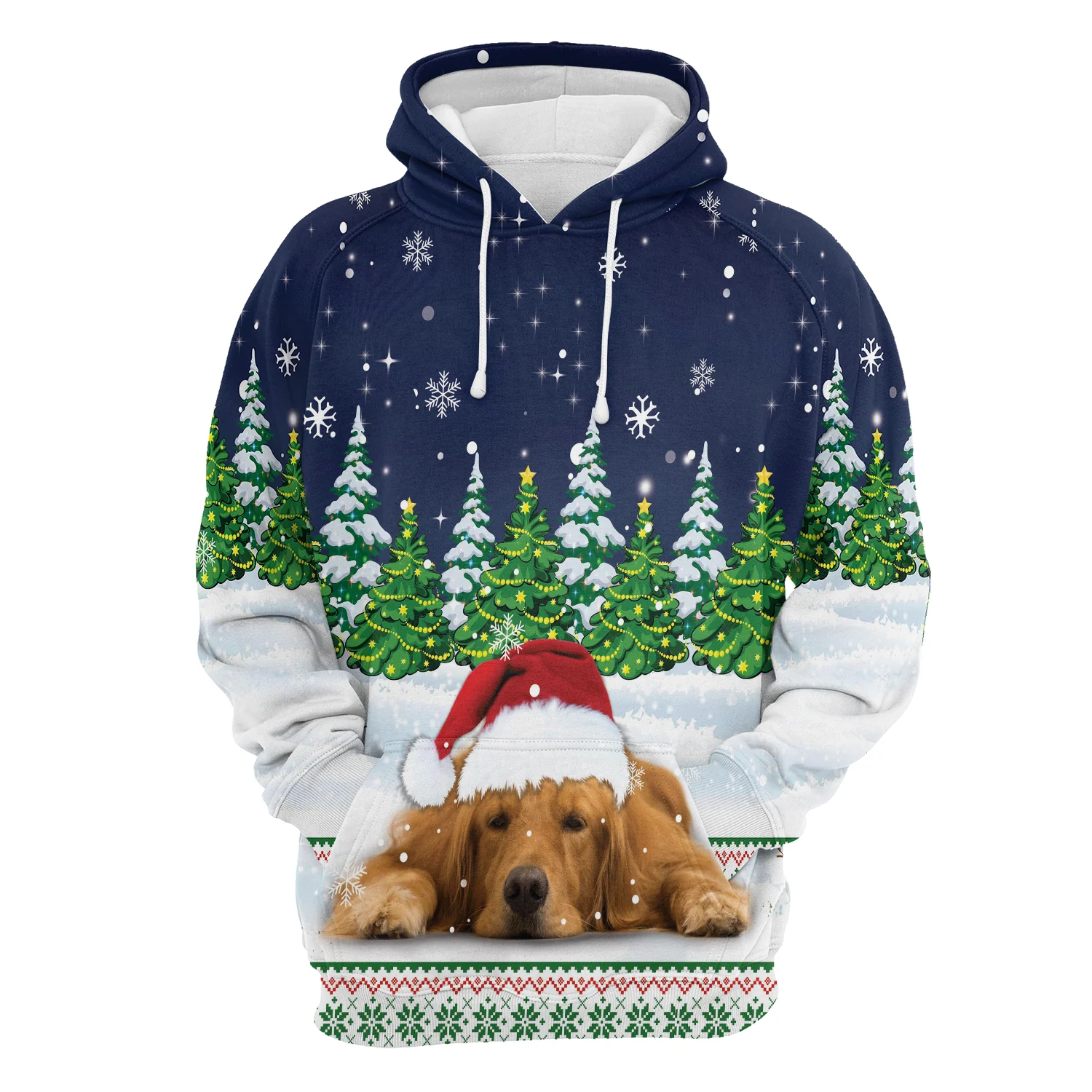 Dreaming Golden Retriever Under Snow Pullover Premium Hoodie, Perfect Outfit For Men And Women On Christmas New Year Autumn Winter