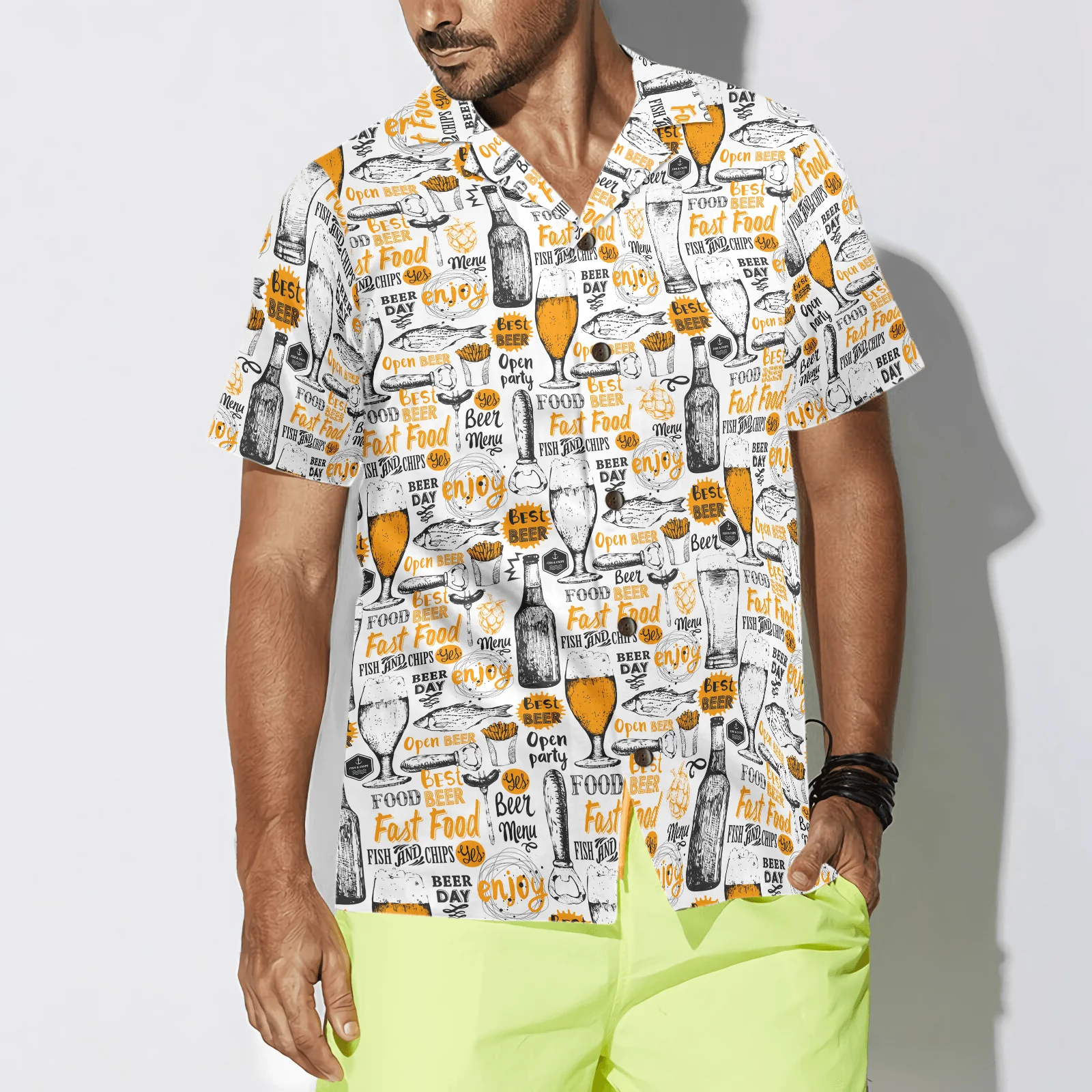 Drink Beer Eat Fish Aloha Hawaiian Shirt For Summer, Colorful Hawaiian Shirt Outfit For Men Women, Gift For Friend, Team, Family - Image 4