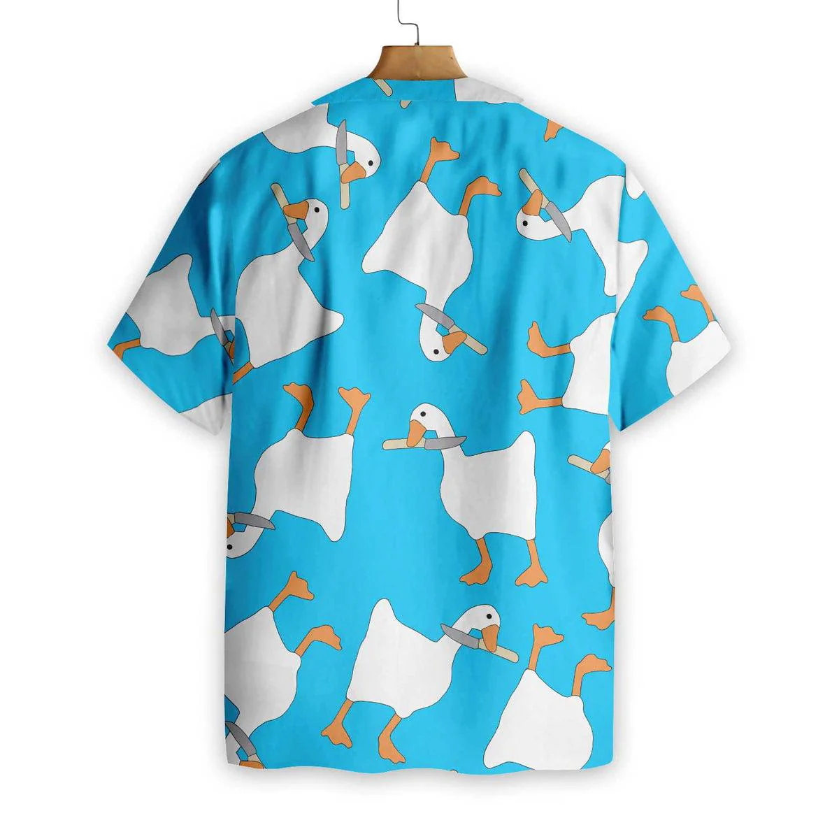 Duck Hawaiian Shirt, A Dangerous Duck With Knife Aloha Shirt For Men - Perfect Gift For Husband, Boyfriend, Friend, Family - Image 3