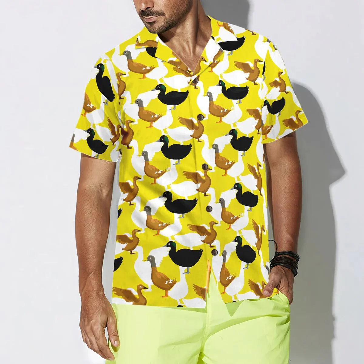 Duck Hawaiian Shirt, Ducks On The Farm Aloha Shirt For Men Women - Perfect Gift For Duck Lovers, Husband, Boyfriend, Friend, Family - Image 3