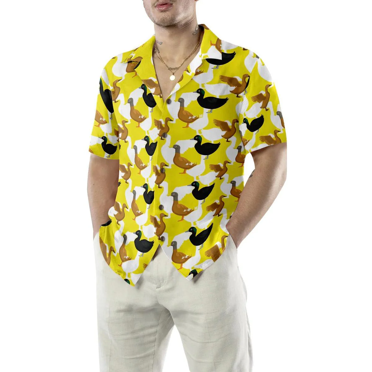 Duck Hawaiian Shirt, Ducks On The Farm Aloha Shirt For Men Women - Perfect Gift For Duck Lovers, Husband, Boyfriend, Friend, Family - Image 4