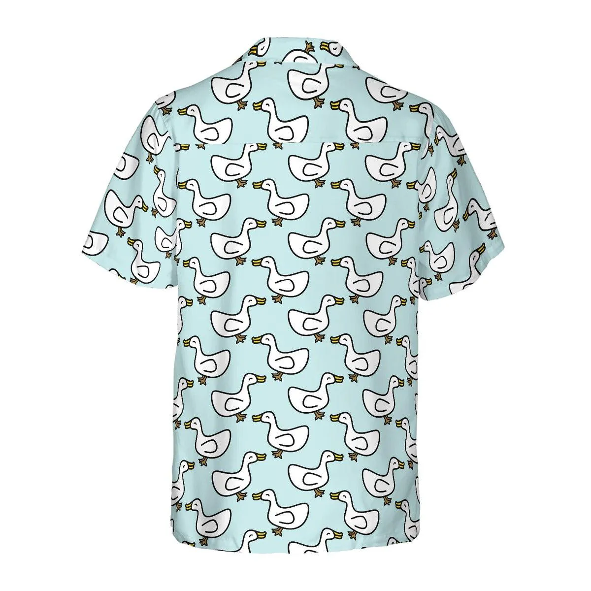 Duck Hawaiian Shirt, White Duck Cartoon In Blue Aloha Shirt For Men Women - Perfect Gift For Duck Lovers, Husband, Boyfriend, Friend, Family - Image 2