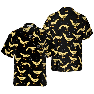 Duck In Darkness Hawaiian Shirt, Funny Duck Aloha Shirt For Men - Perfect Gift For Husband, Boyfriend, Friend, Family
