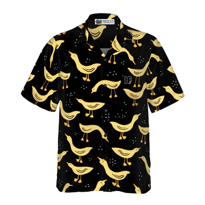Duck In Darkness Hawaiian Shirt, Funny Duck Aloha Shirt For Men - Perfect Gift For Husband, Boyfriend, Friend, Family - Image 2