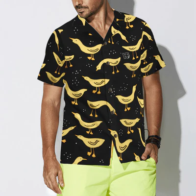 Duck In Darkness Hawaiian Shirt, Funny Duck Aloha Shirt For Men - Perfect Gift For Husband, Boyfriend, Friend, Family - Image 4