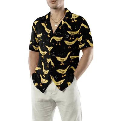Duck In Darkness Hawaiian Shirt, Funny Duck Aloha Shirt For Men - Perfect Gift For Husband, Boyfriend, Friend, Family - Image 5