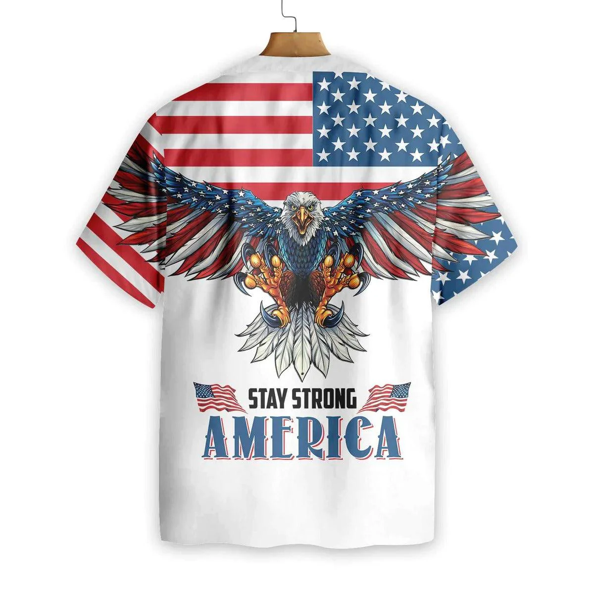 Eagle Hawaiian Shirt, American Eagle Stay Strong Aloha Shirt For Men - Perfect Gift For Husband, Boyfriend, Friend, Family - Image 2