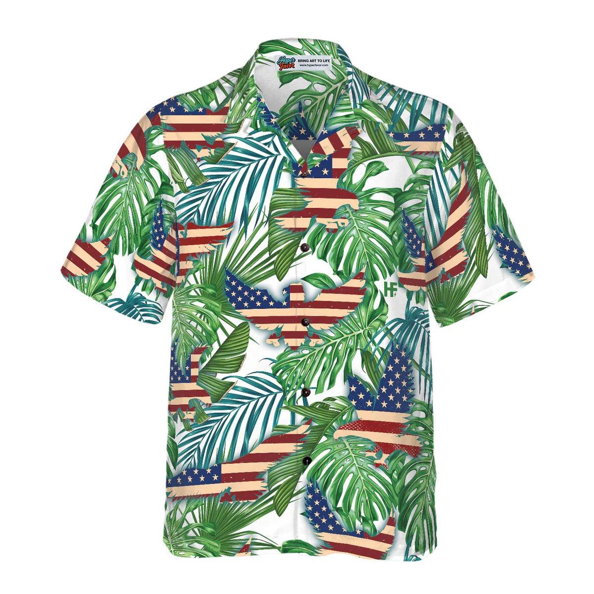 Eagle Hawaiian Shirt, Tropical American Eagle Aloha Shirt For Men - Perfect Gift For Husband, Boyfriend, Friend, Family - Image 3