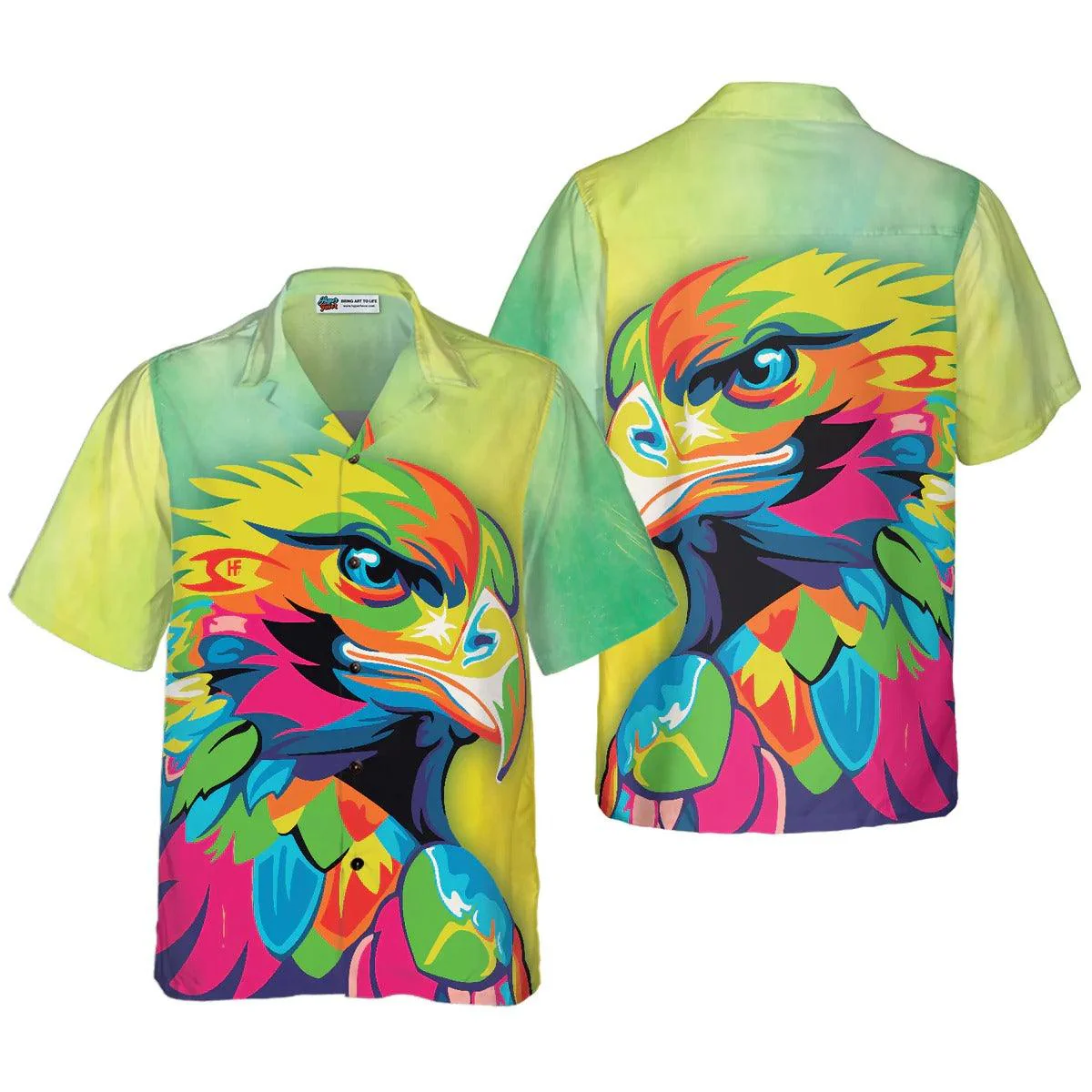 Eagle Hawaiian Shirt, Vibrant American Eagle Aloha Shirt For Men - Perfect Gift For Husband, Boyfriend, Friend, Family