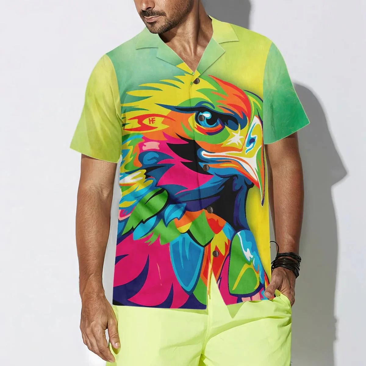 Eagle Hawaiian Shirt, Vibrant American Eagle Aloha Shirt For Men - Perfect Gift For Husband, Boyfriend, Friend, Family - Image 3