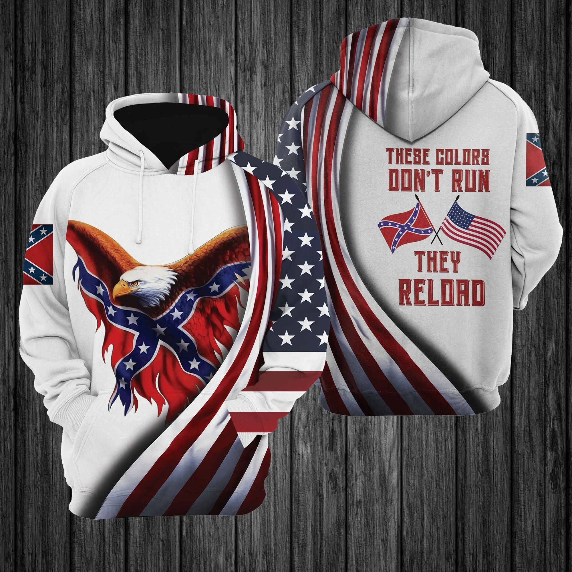 Eagle Pullover Premium Hoodie These Colors Don't Run, They ReLoad, Perfect Outfit For Men And Women On Christmas New Year Autumn Winter - Image 2