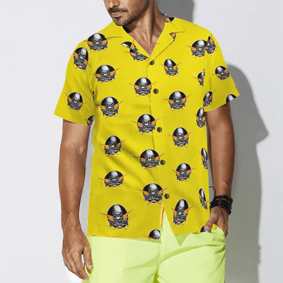 Electrician Hawaiian Shirt, Electrician Proud Skull Aloha Shirt For Men - Gift For Electrician, Husband, Boyfriend, Family, Friends - Image 4