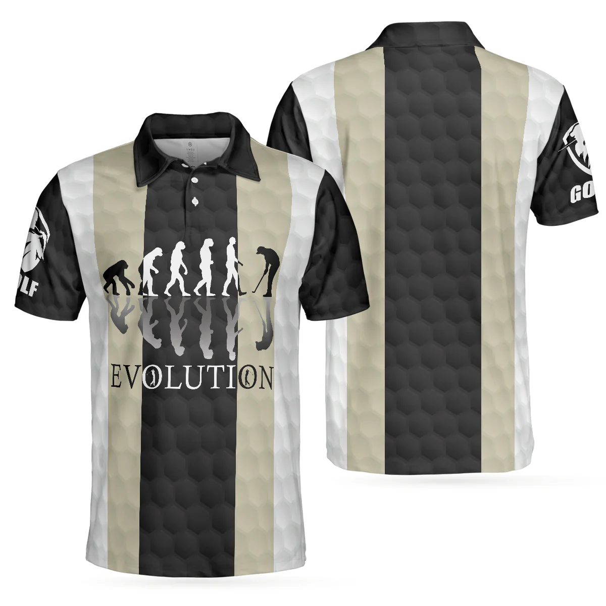 Elegant Men Golfer Evolution Golf Polo Shirt, Unique Golf Shirt For Men, Polo Shirt Gift For Men , Best Gift For Men Golfers - Image 2
