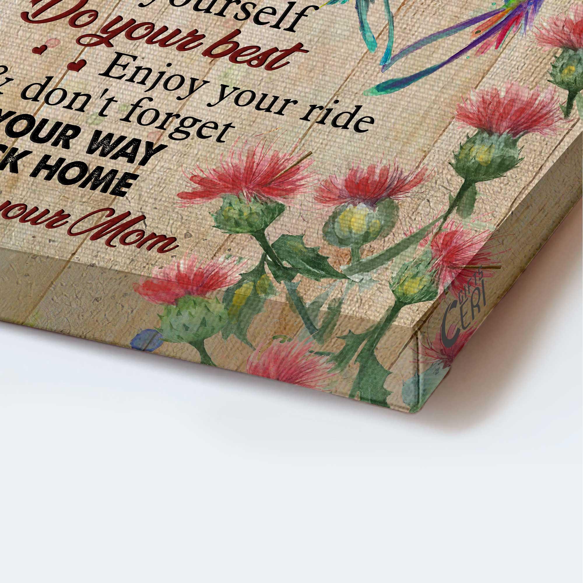 Family Landscape Canvas - Mom to daughter, Colorful hummingbird canvas- Don't forget your way back home Gift for Daughter- Family Portrait Canvas Prints - Image 3