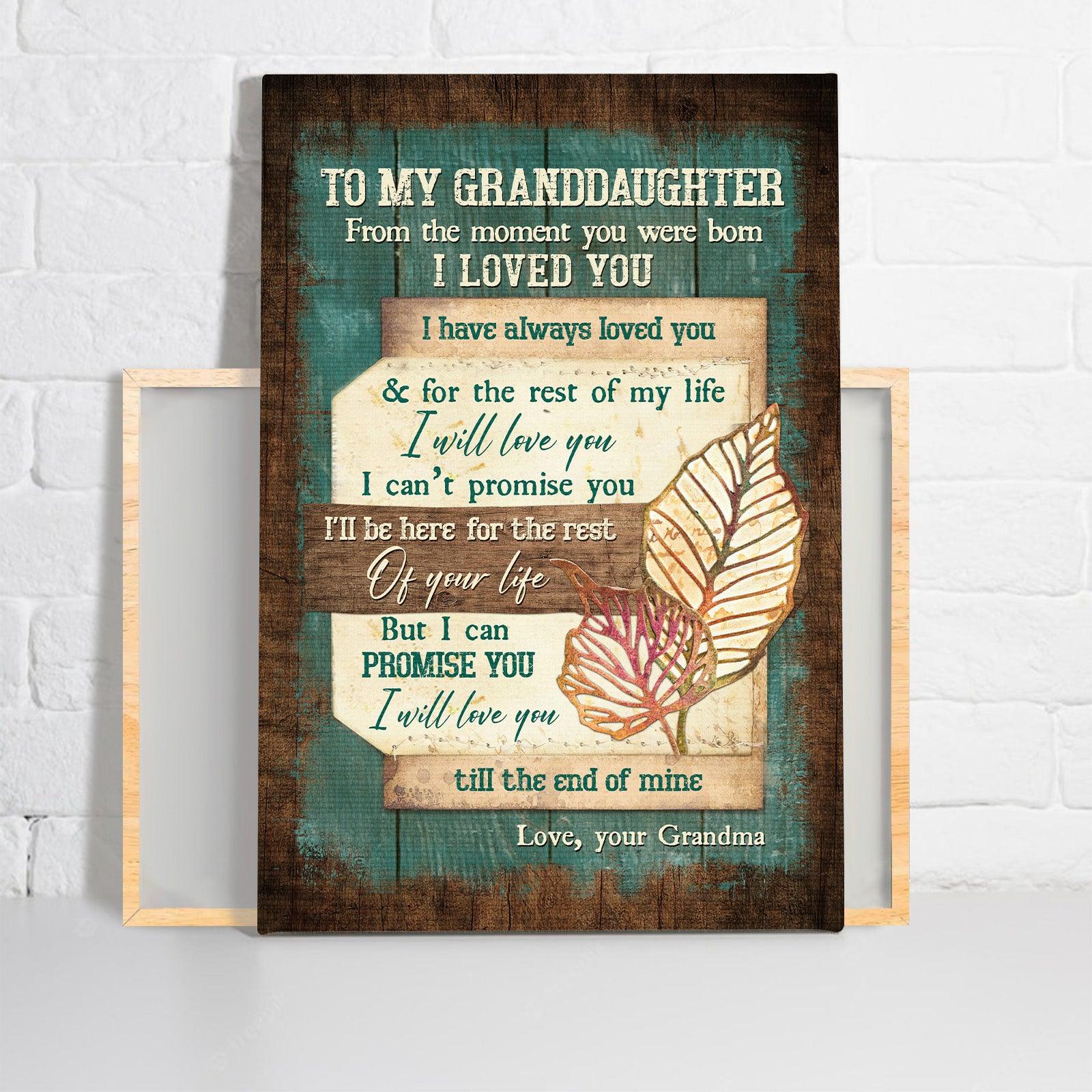 Family Premium Wrapped Portrait Canvas - Grandma To Granddaughter, Leaf Painting, Vintage Background, I Have Always Loved You - Gift For Granddaughter - Image 2