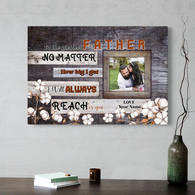 Father's Day Landscape Canvas Customized Name And Photo - Personalized Dad Canvas, The Greatest Father - Gift For Dad, Father's Day Gifts