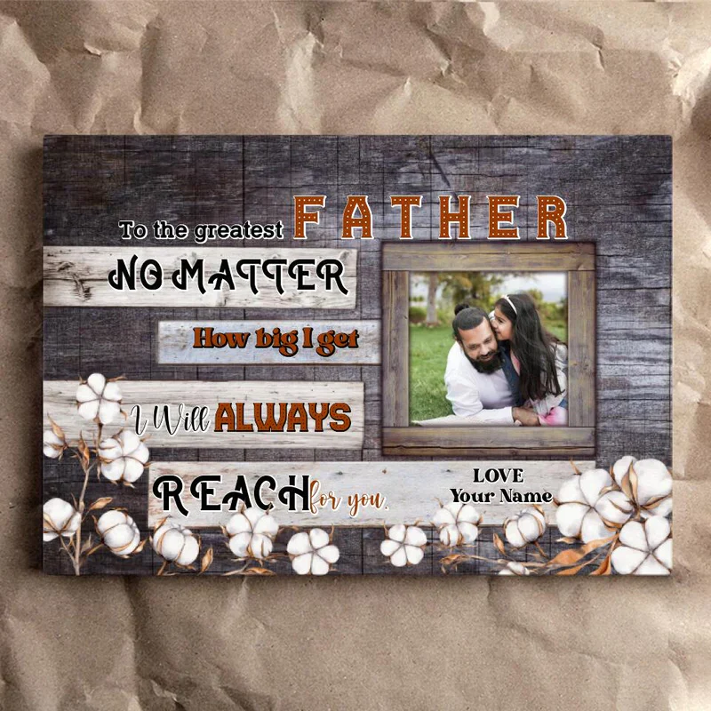 Father's Day Landscape Canvas Customized Name And Photo - Personalized Dad Canvas, The Greatest Father - Gift For Dad, Father's Day Gifts - Image 3