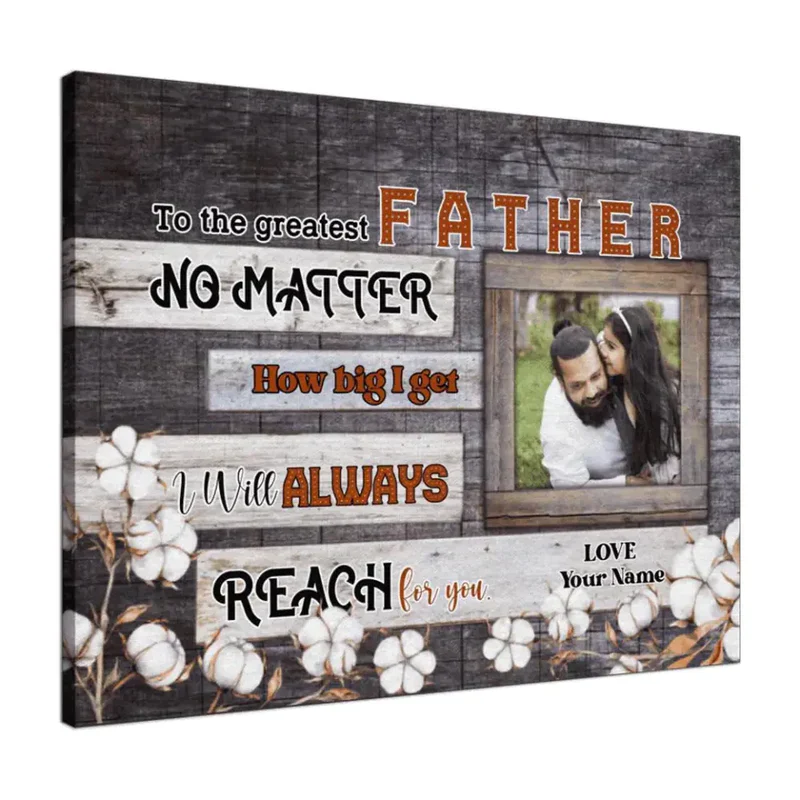 Father's Day Landscape Canvas Customized Name And Photo - Personalized Dad Canvas, The Greatest Father - Gift For Dad, Father's Day Gifts - Image 4