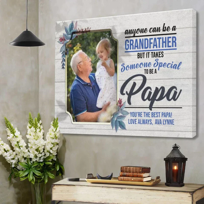 Father's Day Landscape Canvas Customized - Personalized Dad Grandfather, It Takes Time Someone Special To Be A Papa - Gift For Dad, Father's Day Gifts