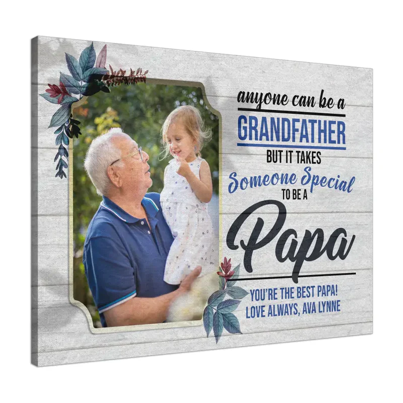 Father's Day Landscape Canvas Customized - Personalized Dad Grandfather, It Takes Time Someone Special To Be A Papa - Gift For Dad, Father's Day Gifts - Image 2