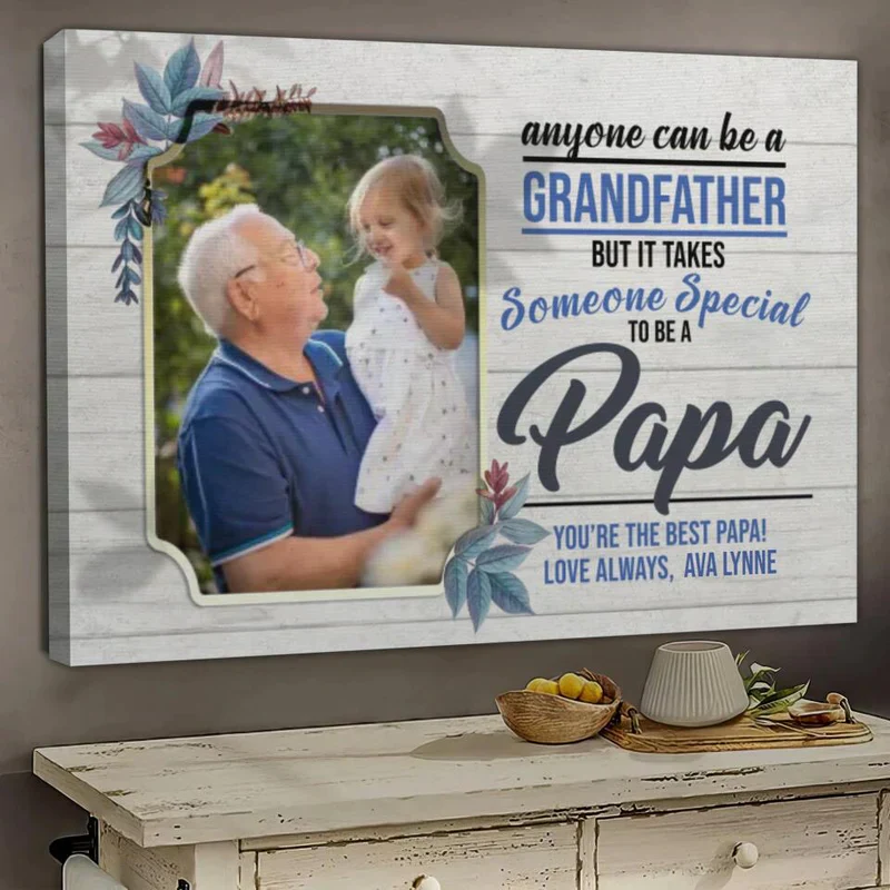 Father's Day Landscape Canvas Customized - Personalized Dad Grandfather, It Takes Time Someone Special To Be A Papa - Gift For Dad, Father's Day Gifts - Image 3