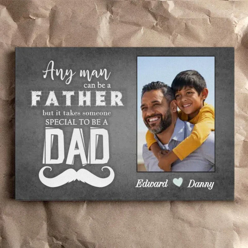 Father's Day Landscape Canvas Customized Photo - Personalized Special To Be A Dad Dem Canvas, Father Canvas  - Gift For Dad, Father's Day Gifts - Image 3