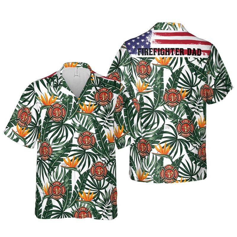 Firefighter Aloha Hawaiian Shirts For Summer, Fire Logo Tropical Hawaiian Shirt For Men Women, Beach Wear Gift For Firefighter, Friend, Family - Image 4