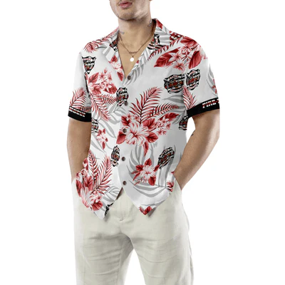 Firefighter Hawaiian Shirt, The Red Line Black American Flag Shirt For Men - Perfect Gift For Men, Firefighter, Husband, Boyfriend, Friend, Family - Image 5