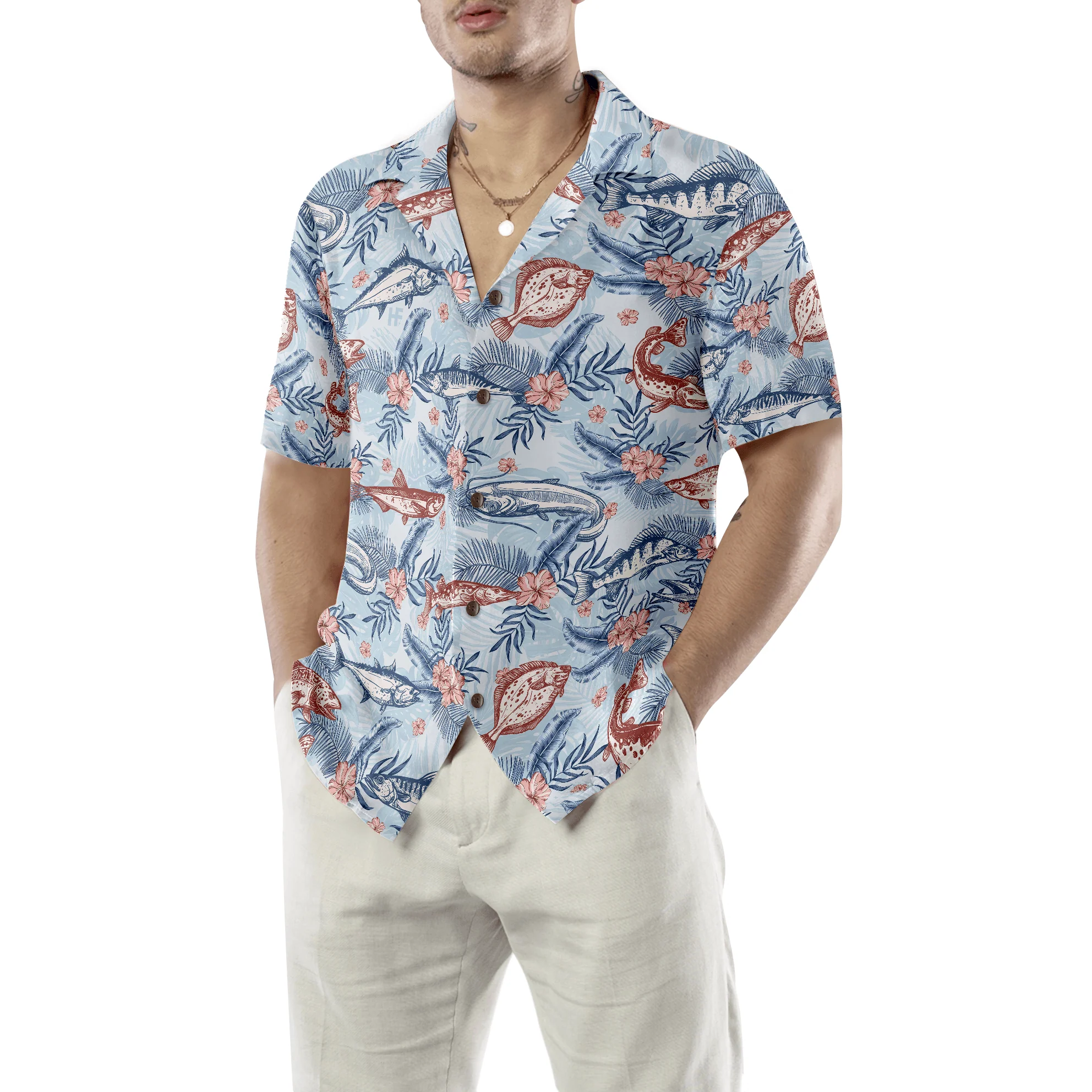 Fishing Hawaiian Shirt, Love It When She Bends Over Fishing Hawaiian Shirt For Men Women, Perfect Gift For Friend, Team, Family, Fishing Lovers - Image 3