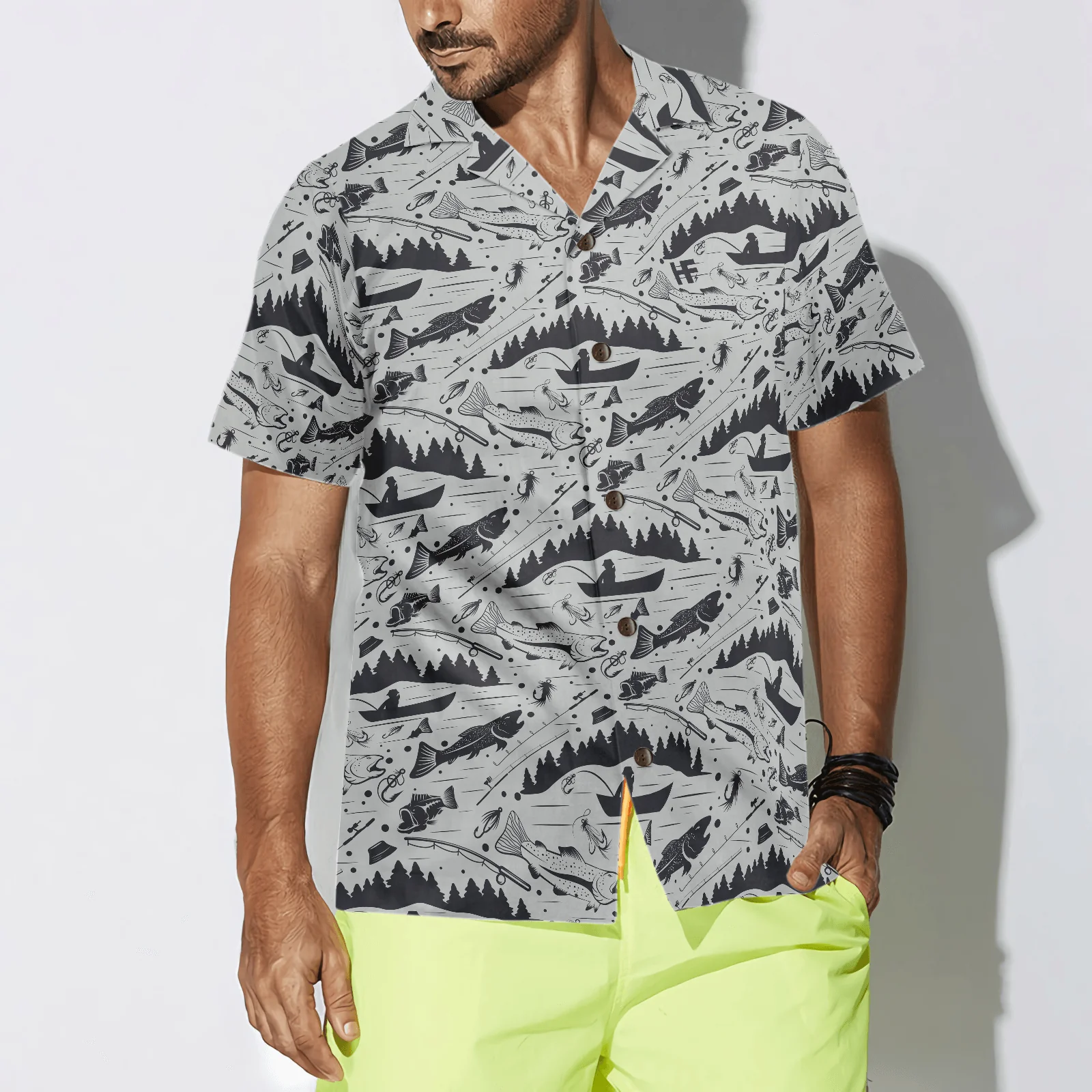 Fishing Hawaiian Shirt, Mine's So Big I Have To Use Two Hands, Colorful Summer Aloha Shirt For Men Women, Gift For Friend, Team, Fishing Lovers - Image 5