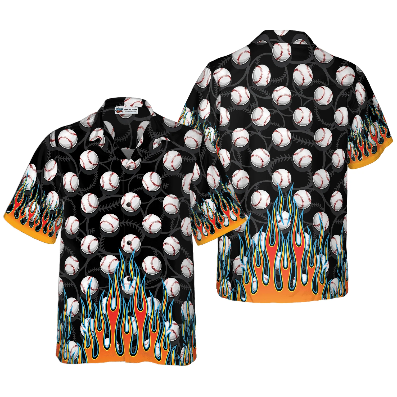 Flame Baseball Balls Aloha Hawaiian Shirt For Summer, Colorful Shirt For Men Women, Perfect Gift For Friend, Team, Family, Baseball Lovers