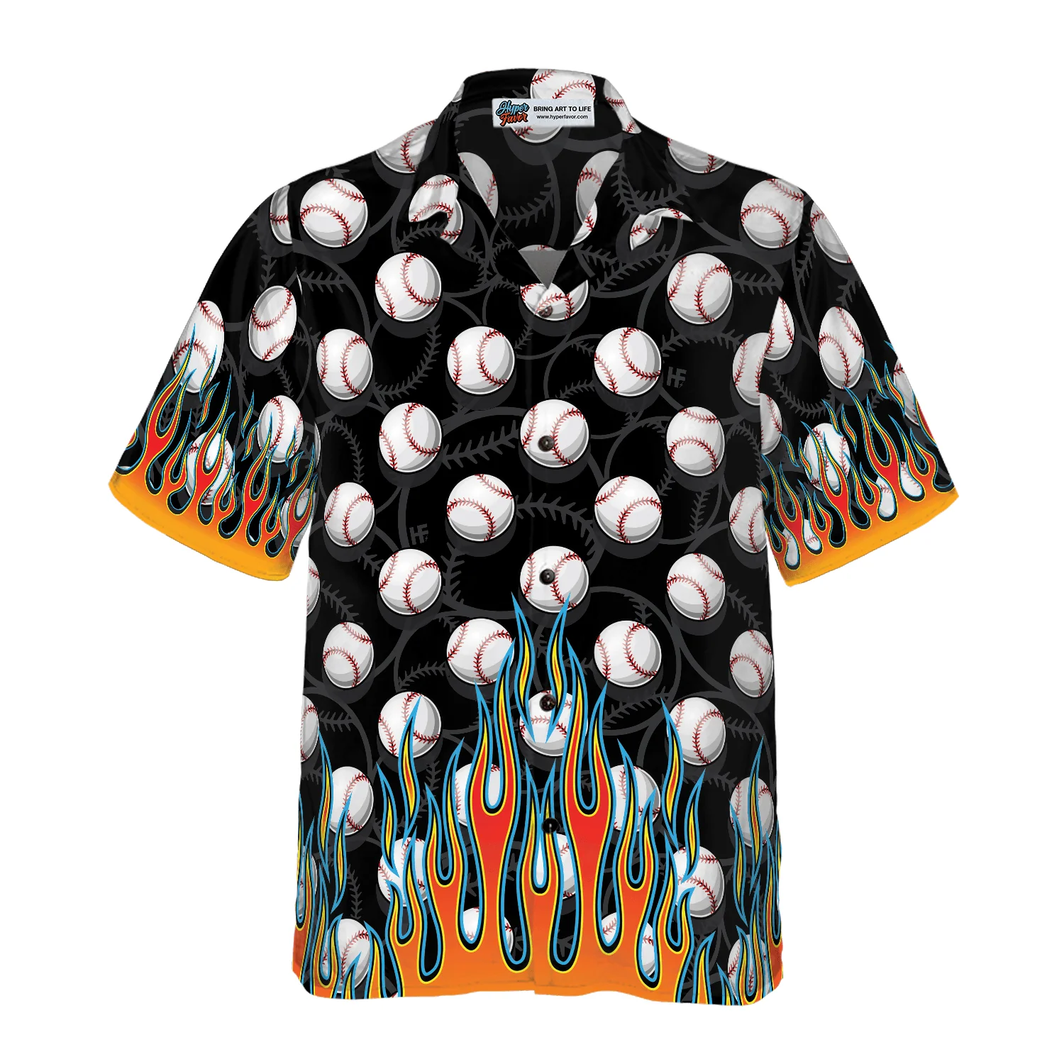 Flame Baseball Balls Aloha Hawaiian Shirt For Summer, Colorful Shirt For Men Women, Perfect Gift For Friend, Team, Family, Baseball Lovers - Image 3