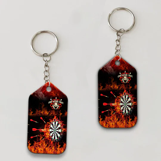 Flame Bullseye Dartboard Wolf And Darts Acrylic Keychain - Christmas Gift For Darts Lovers, Darts Players, Family, Friends - Image 3