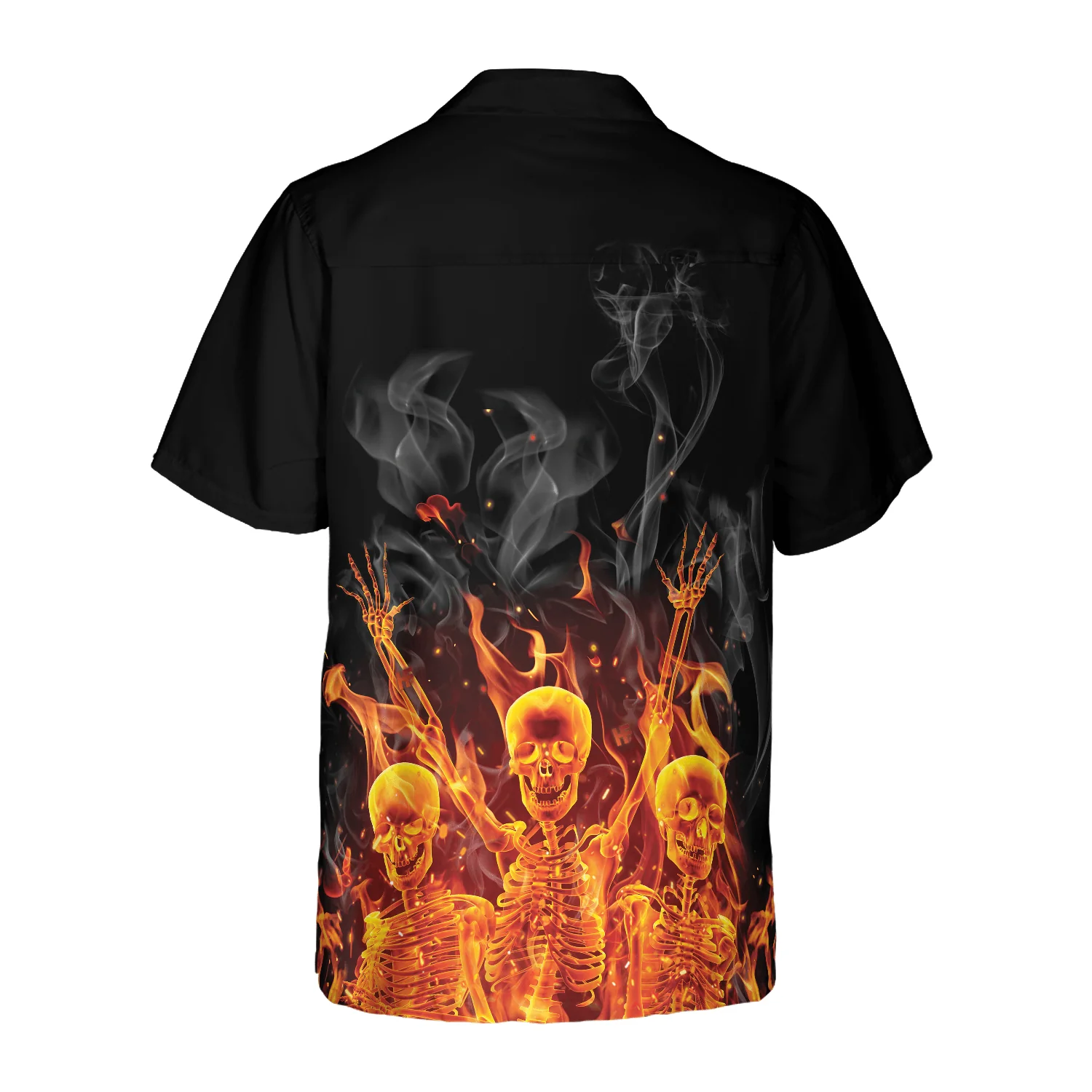 Flame Fire Skeletons Night Party Aloha Hawaiian Shirt For Summer, Colorful Shirt For Men Women, Perfect Gift For Friend, Team, Family - Image 2