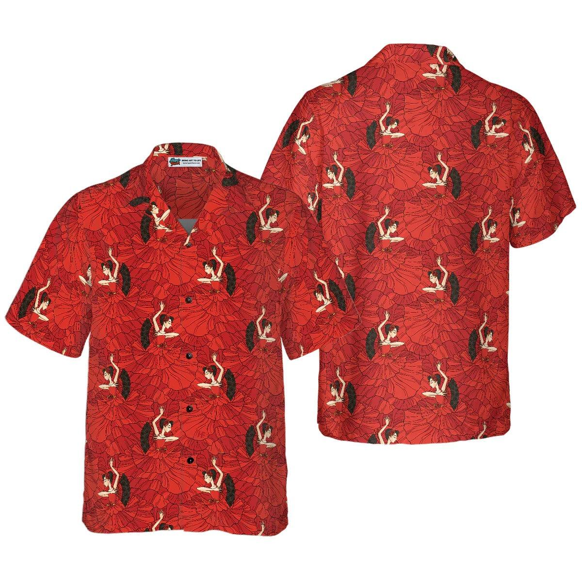 Flamenco Seamless Pattern Aloha Hawaiian Shirt, Flamenco Aloha Hawaiian Shirt For Summer - Perfect Gift For Men, Women, Flamenco Lover, Friend, Family