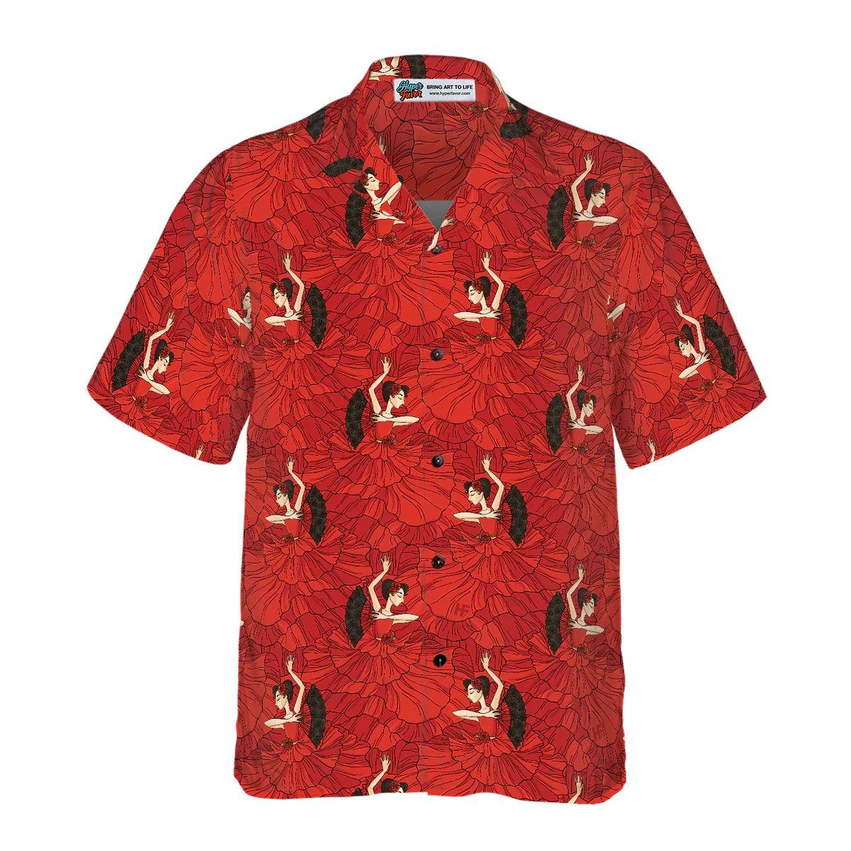 Flamenco Seamless Pattern Aloha Hawaiian Shirt, Flamenco Aloha Hawaiian Shirt For Summer - Perfect Gift For Men, Women, Flamenco Lover, Friend, Family - Image 2