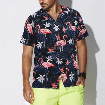Flamingos And Flower Hawaiian Shirt - Perfect Gift For Flamingo Lover, Friend, Family - Image 2