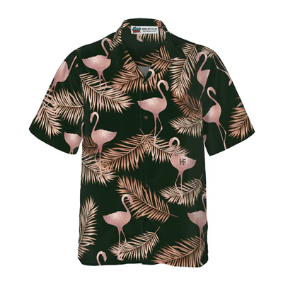 Flamingo Hawaiian Shirt, Flamingo Rose Gold Pattern Aloha Shirt For Men - Perfect Gift For Men, Husband, Boyfriend, Friend, Family - Image 3