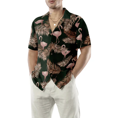 Flamingo Hawaiian Shirt, Flamingo Rose Gold Pattern Aloha Shirt For Men - Perfect Gift For Men, Husband, Boyfriend, Friend, Family - Image 5