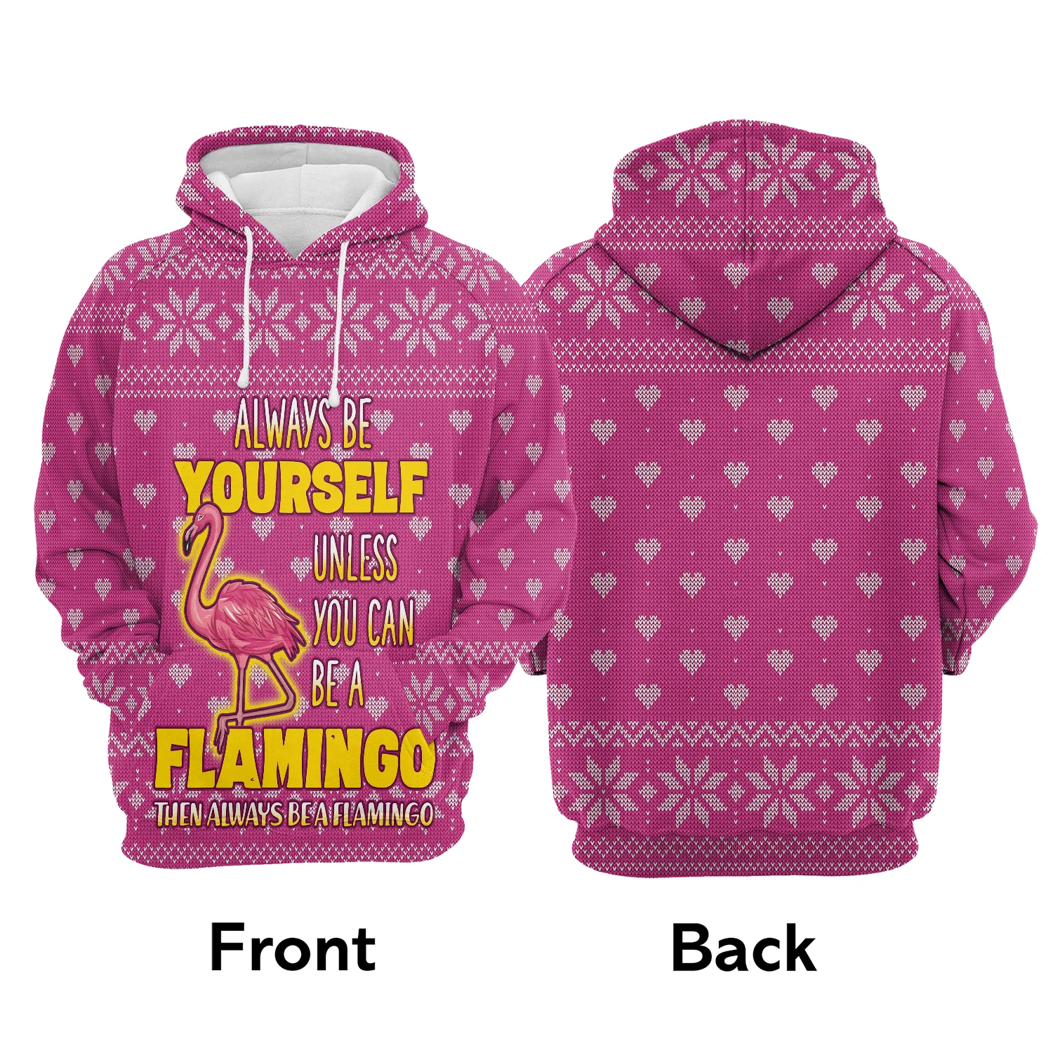 Flamingo Pullover Premium Hoodie Always Be Yourself, Perfect Outfit For Men And Women On Christmas New Year Autumn Winter - Image 2