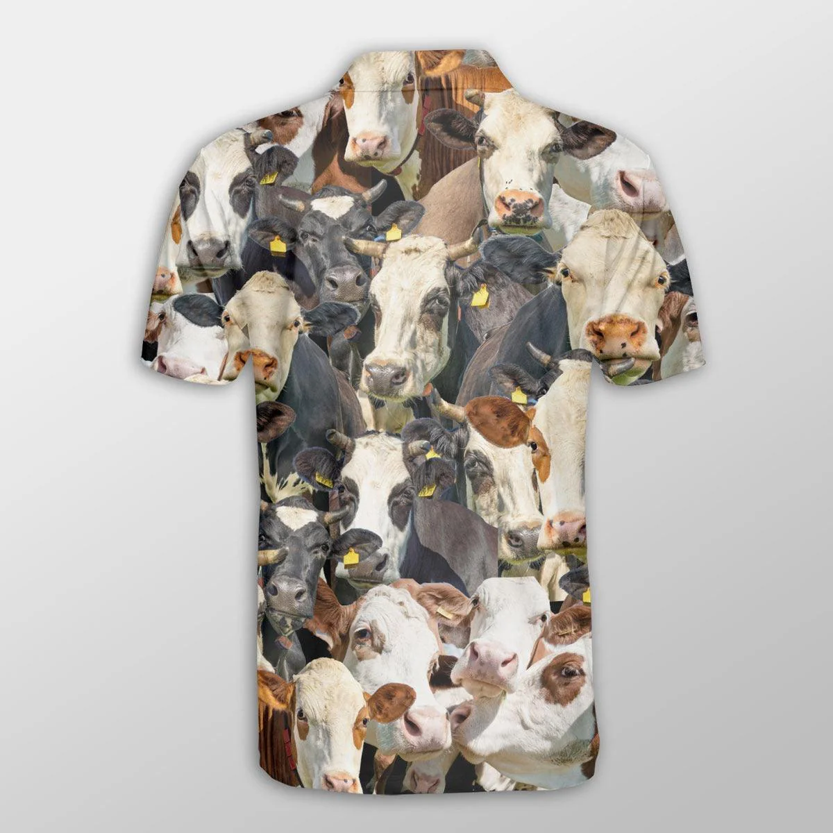 Fleckvieh Men Polo Shirts - Fleckvieh Herd Pattern Button Shirts For Men - Perfect Gift For Fleckvieh Lovers, Cattle Lovers - Image 2