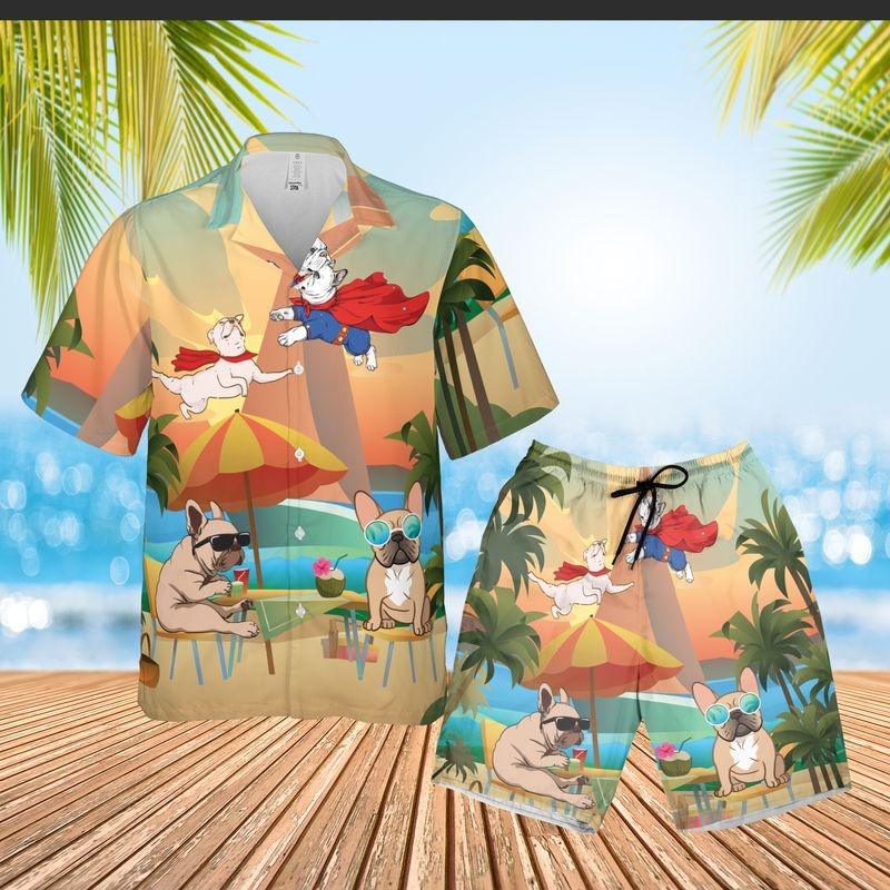 French Bulldog Aloha Hawaiian Shirt - Coconut Hawaiian Shirt, Dog Lover Summer Vacation Hawaiian Shirt For Men & Women, French Bulldog Lover