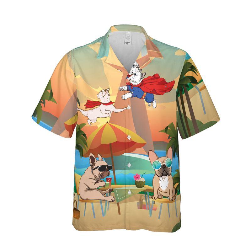 French Bulldog Aloha Hawaiian Shirts For Summer, Tropical Hawaiian Set Holiday Outfits For Men Women, Gift For Friend, Dog Lovers, Dog Mom Dad, Family - Image 6